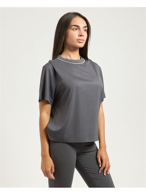 T-shirt donna EA7 con dettaglio strass EMPORIO ARMANI EA7 | 7W000442-AF13919U8117